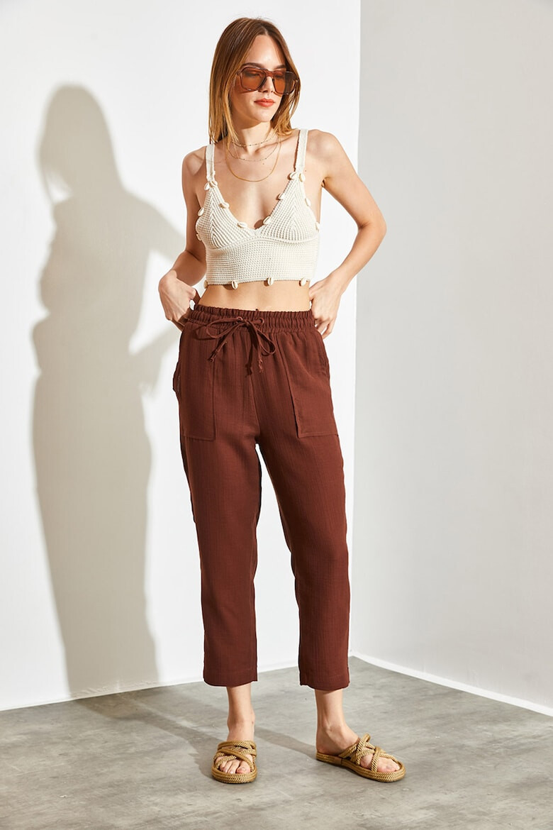 Shade Pantaloni crop cu talie inalta - Pled.ro