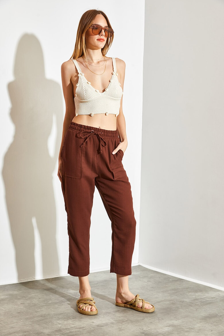 Shade Pantaloni crop cu talie inalta - Pled.ro