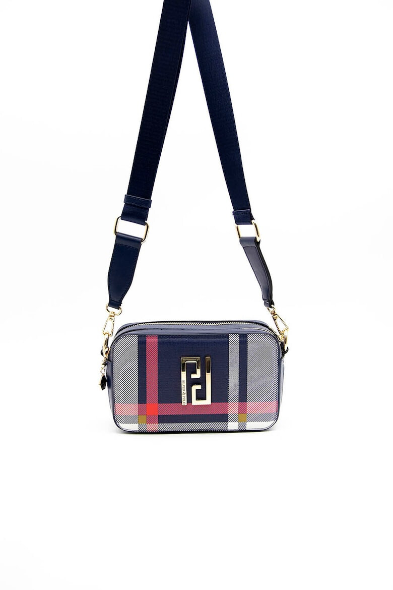 Silver&Polo Geanta crossbody de piele ecologica cu logo metalic - Pled.ro