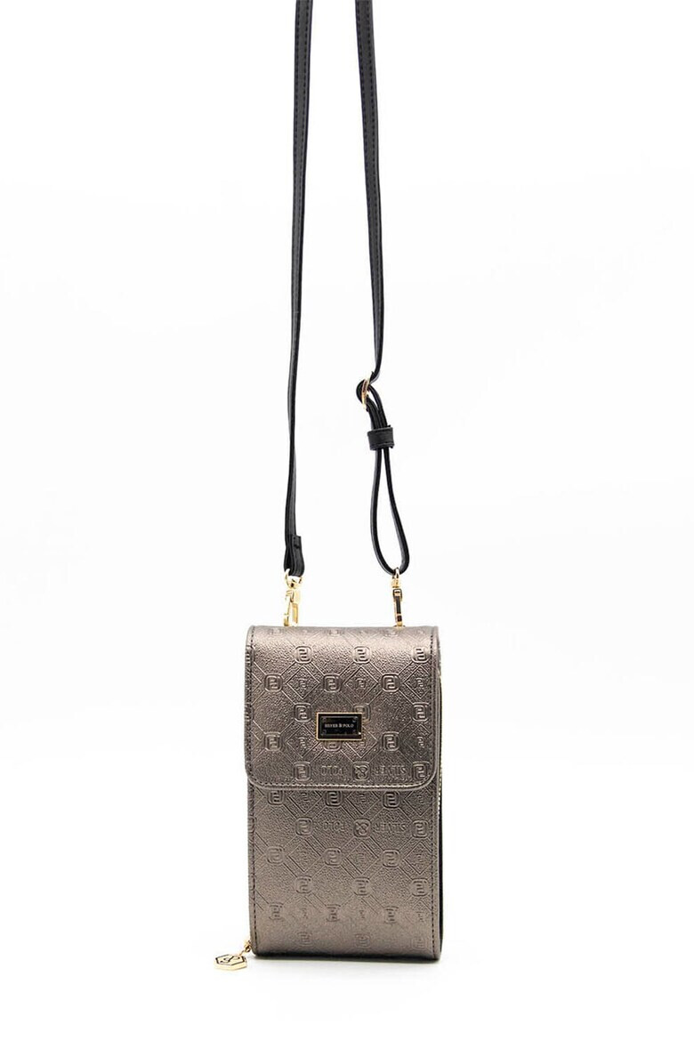 Silver&Polo Geanta crossbody mica din piele ecologica cu detalii in relief - Pled.ro