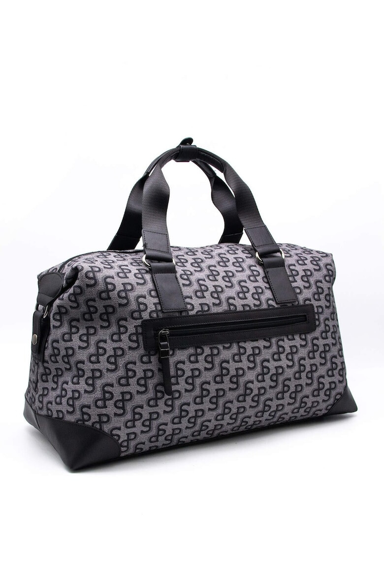 Silver&Polo Geanta duffle cu logo Gri Negru - Pled.ro