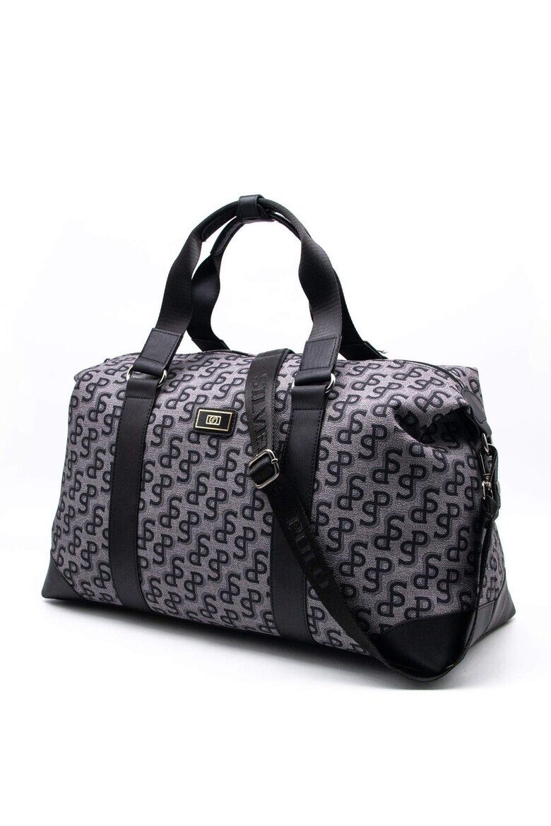 Silver&Polo Geanta duffle cu logo Gri Negru - Pled.ro