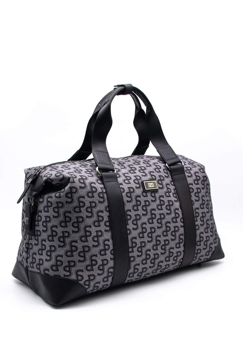 Silver&Polo Geanta duffle cu logo Gri Negru - Pled.ro