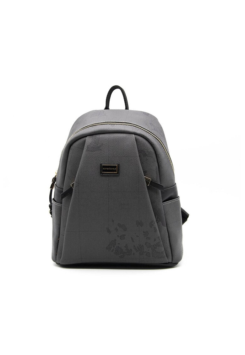 Silver&Polo Rucsac de piele ecologica cu model grafic - Pled.ro