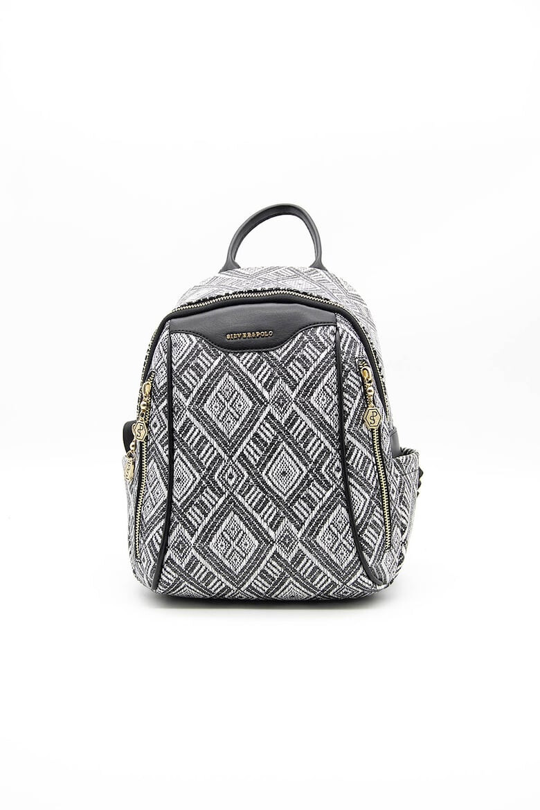 Silver&Polo Rucsac din jacquard cu buzunare cu fermoar - Pled.ro