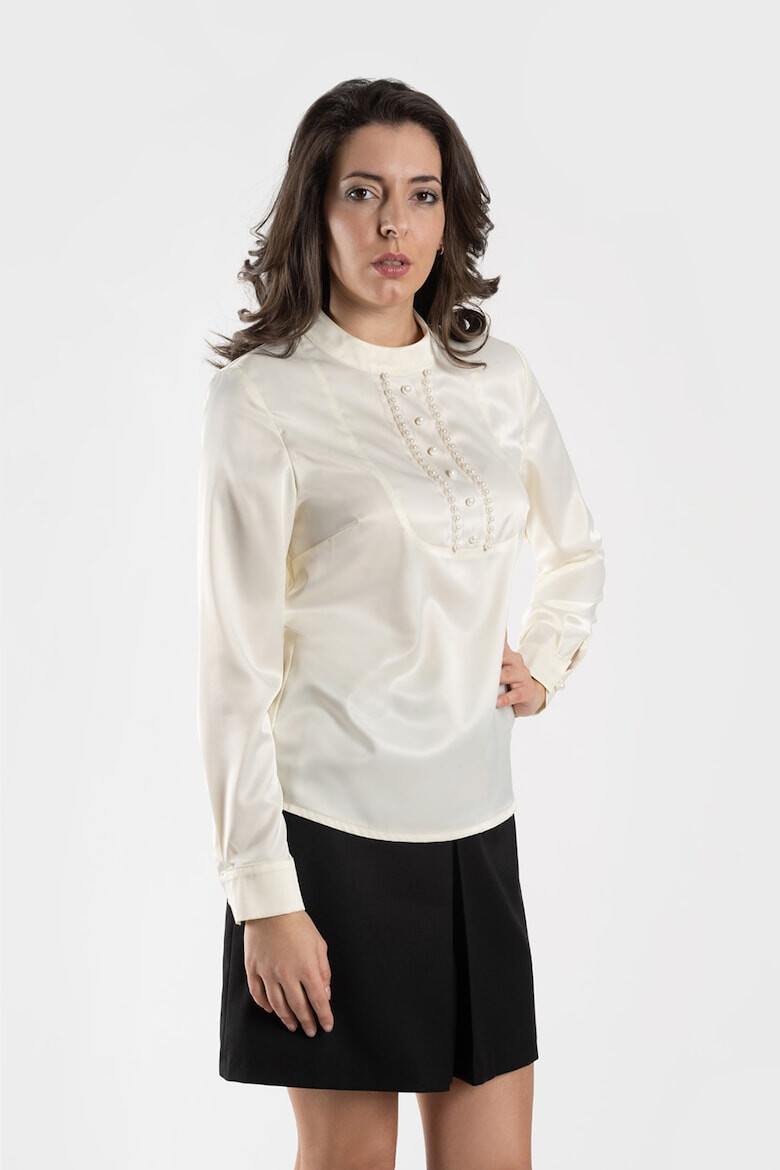 SILVY ROWSON Bluza de satin cu aplicatii de perle sintetice - Pled.ro