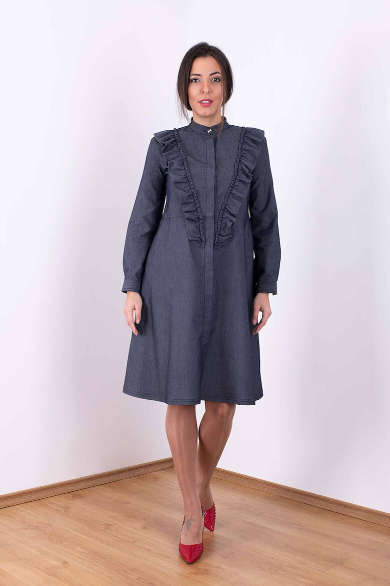 SILVY ROWSON Rochie lejera de denim cu volane - Pled.ro