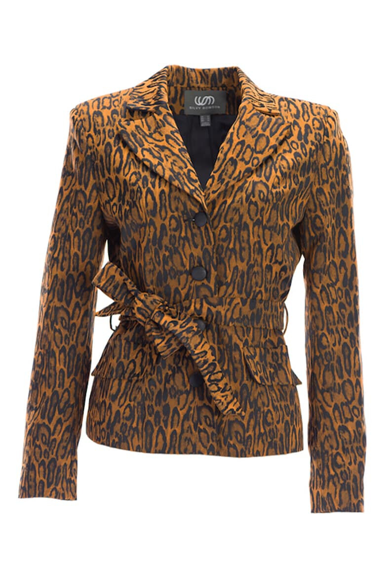 SILVY ROWSON Sacou cu animal print si cordon in talie - Pled.ro