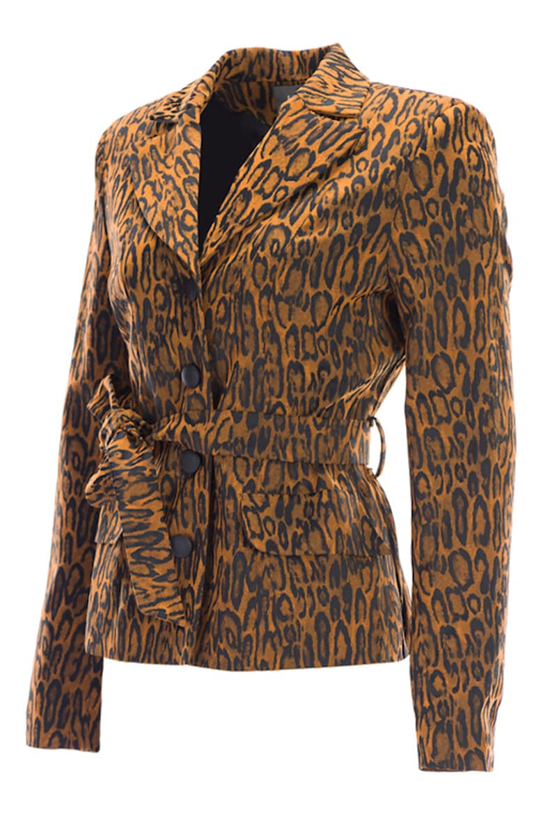 SILVY ROWSON Sacou cu animal print si cordon in talie - Pled.ro