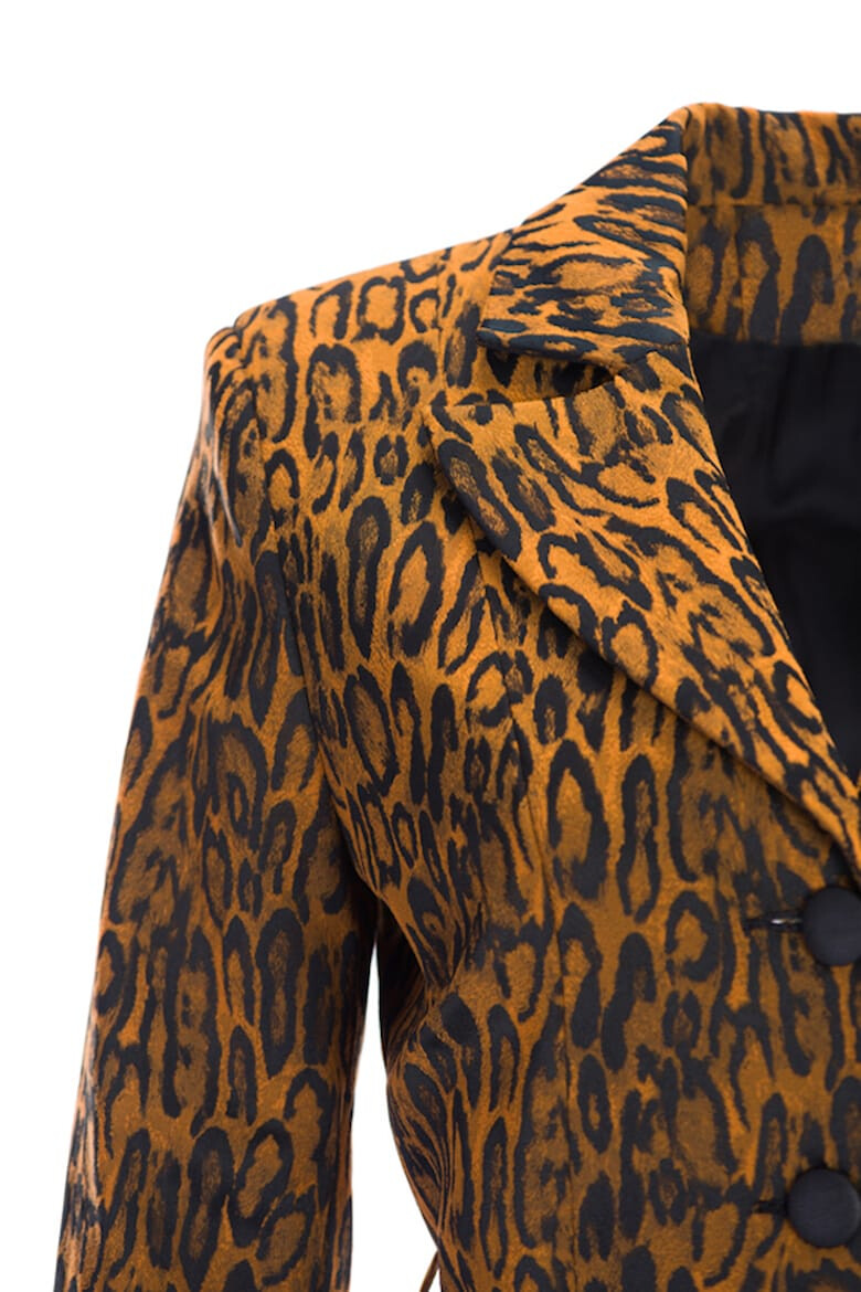 SILVY ROWSON Sacou cu animal print si cordon in talie - Pled.ro