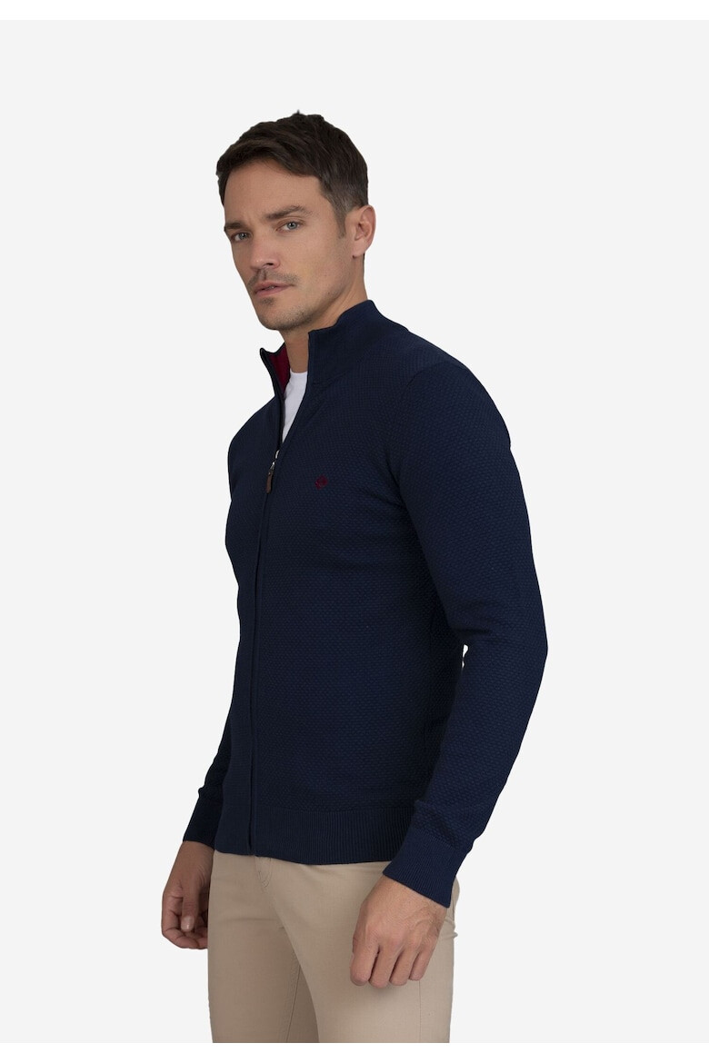 Sir Raymond Tailor Cardigan cu fermoar si guler mediu - Pled.ro