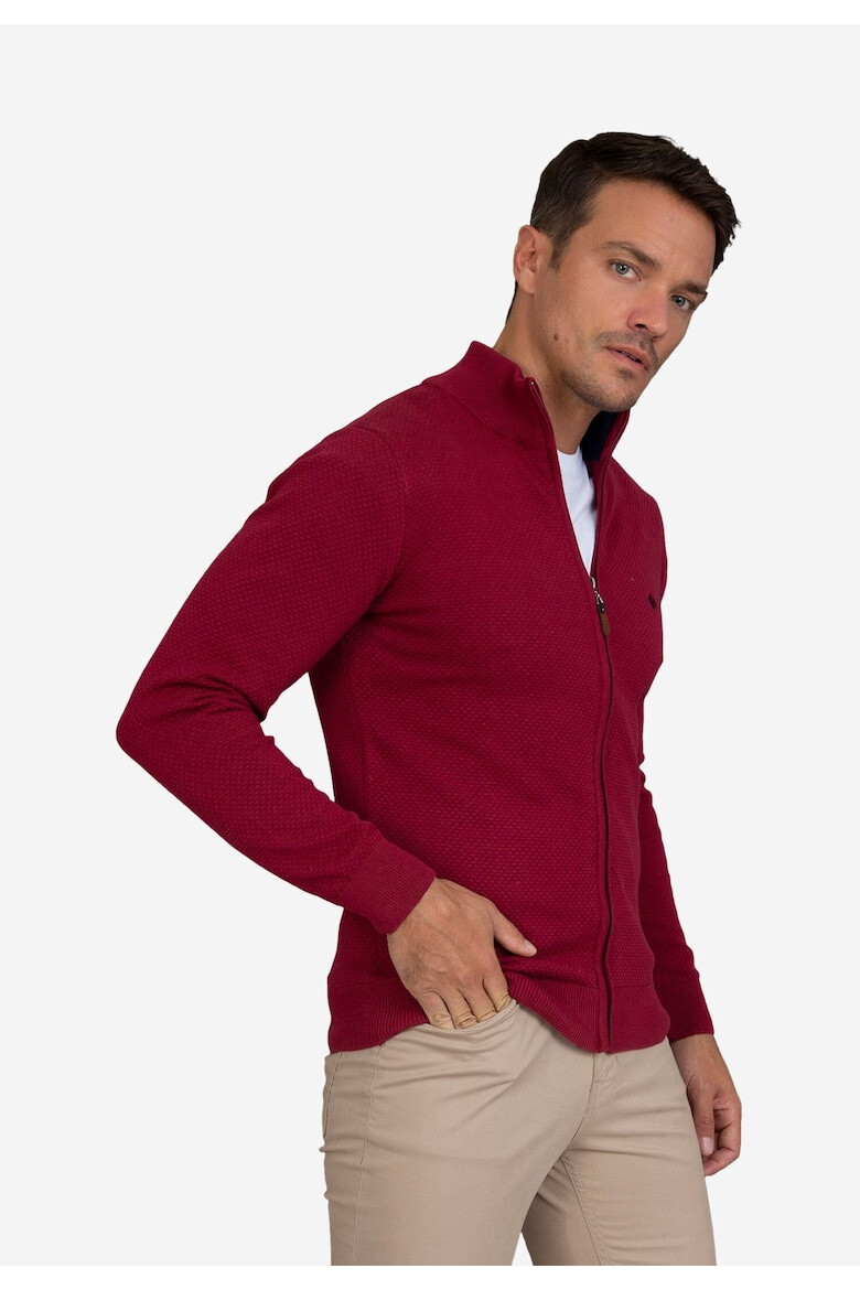 Sir Raymond Tailor Cardigan cu fermoar si guler mediu - Pled.ro