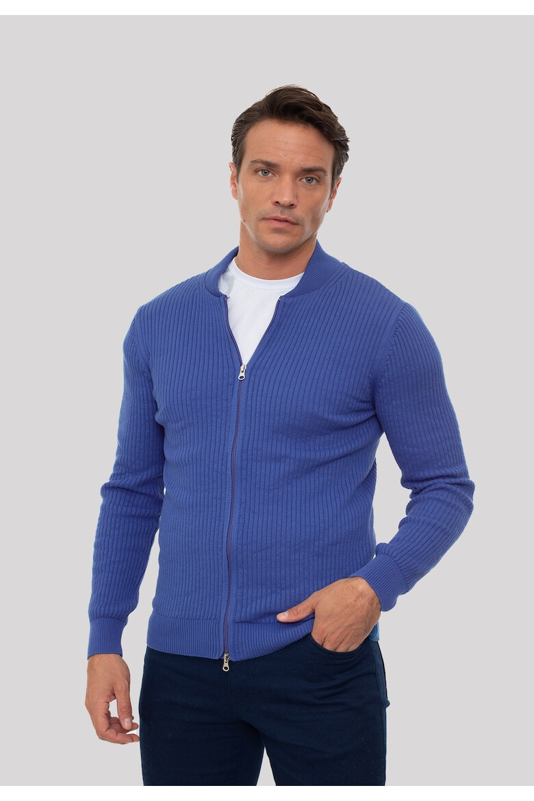 Sir Raymond Tailor Cardigan striat cu fermoar - Pled.ro