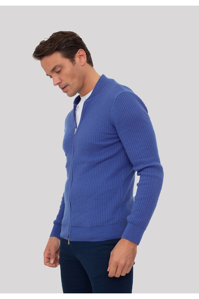 Sir Raymond Tailor Cardigan striat cu fermoar - Pled.ro