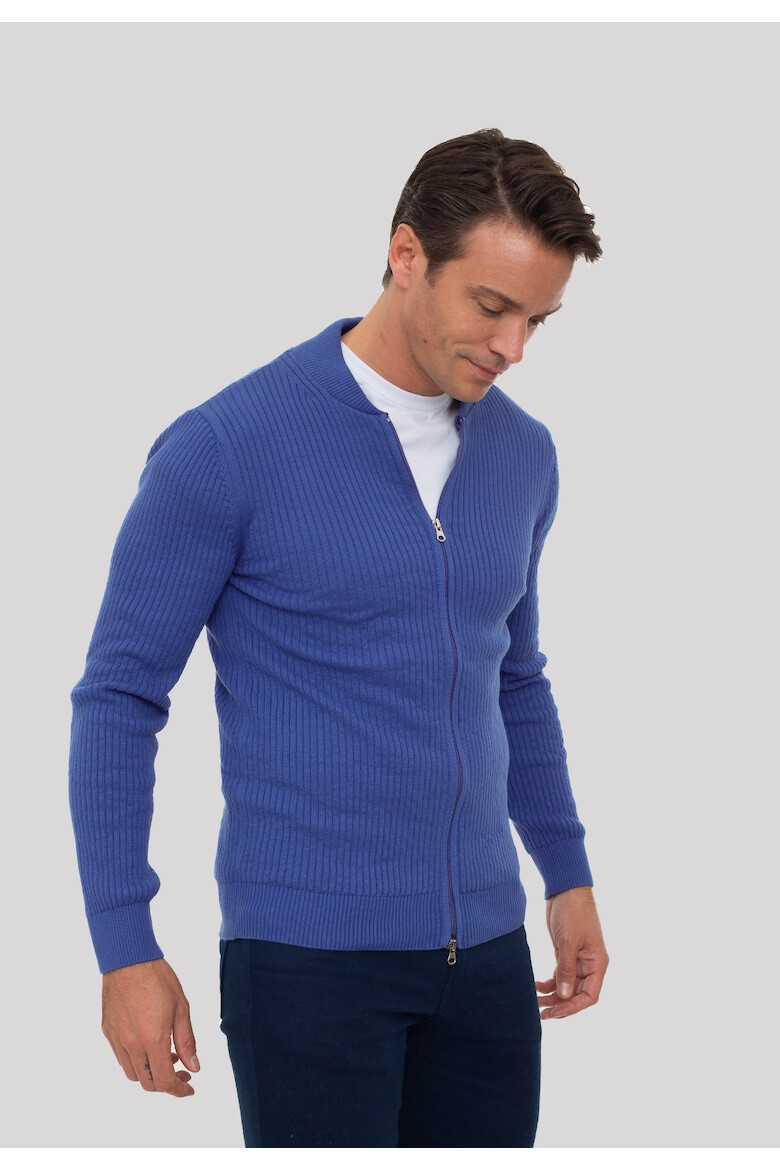 Sir Raymond Tailor Cardigan striat cu fermoar - Pled.ro