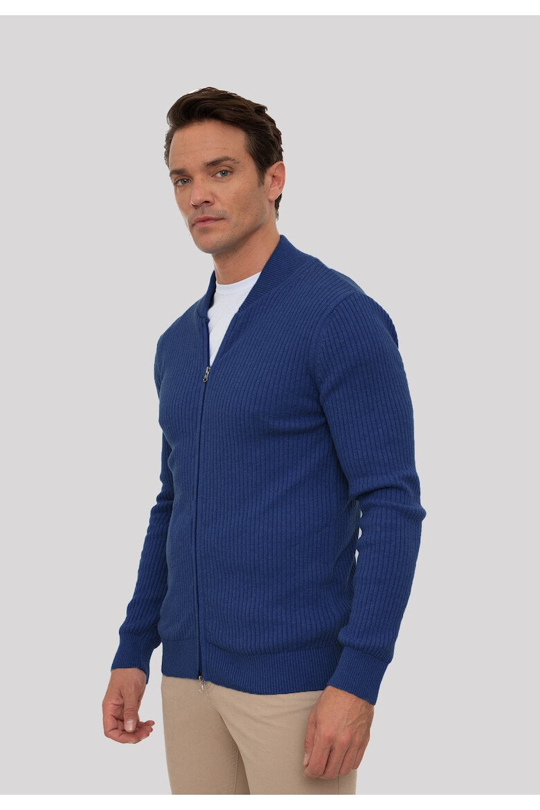 Sir Raymond Tailor Cardigan striat cu fermoar - Pled.ro