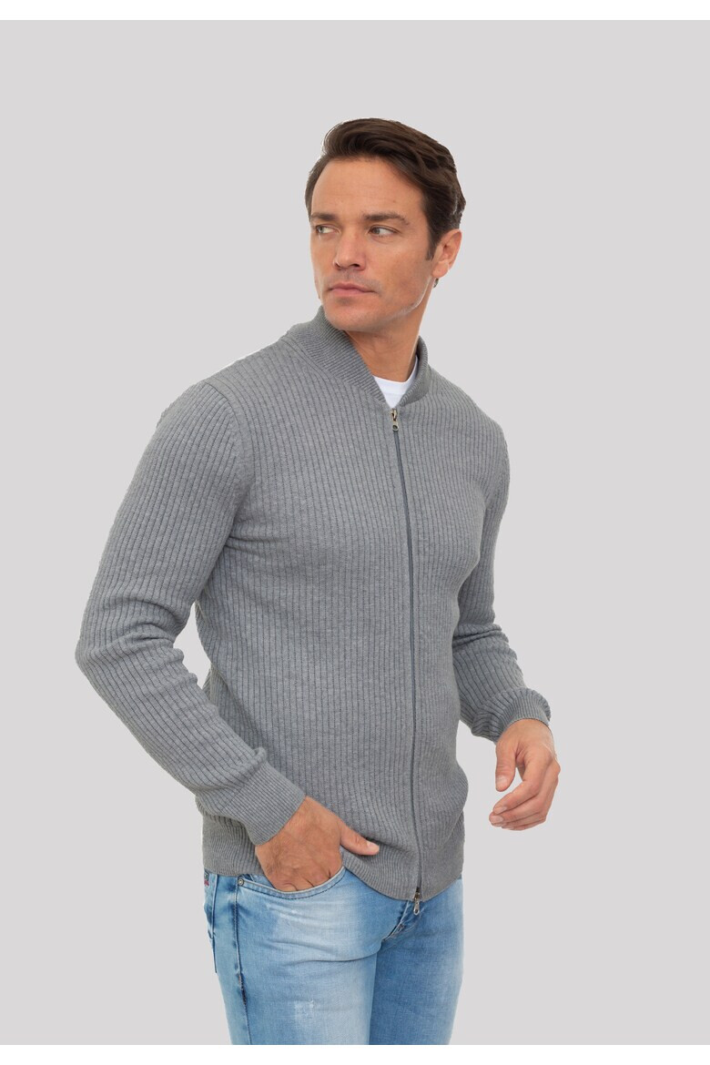 Sir Raymond Tailor Cardigan striat cu fermoar - Pled.ro