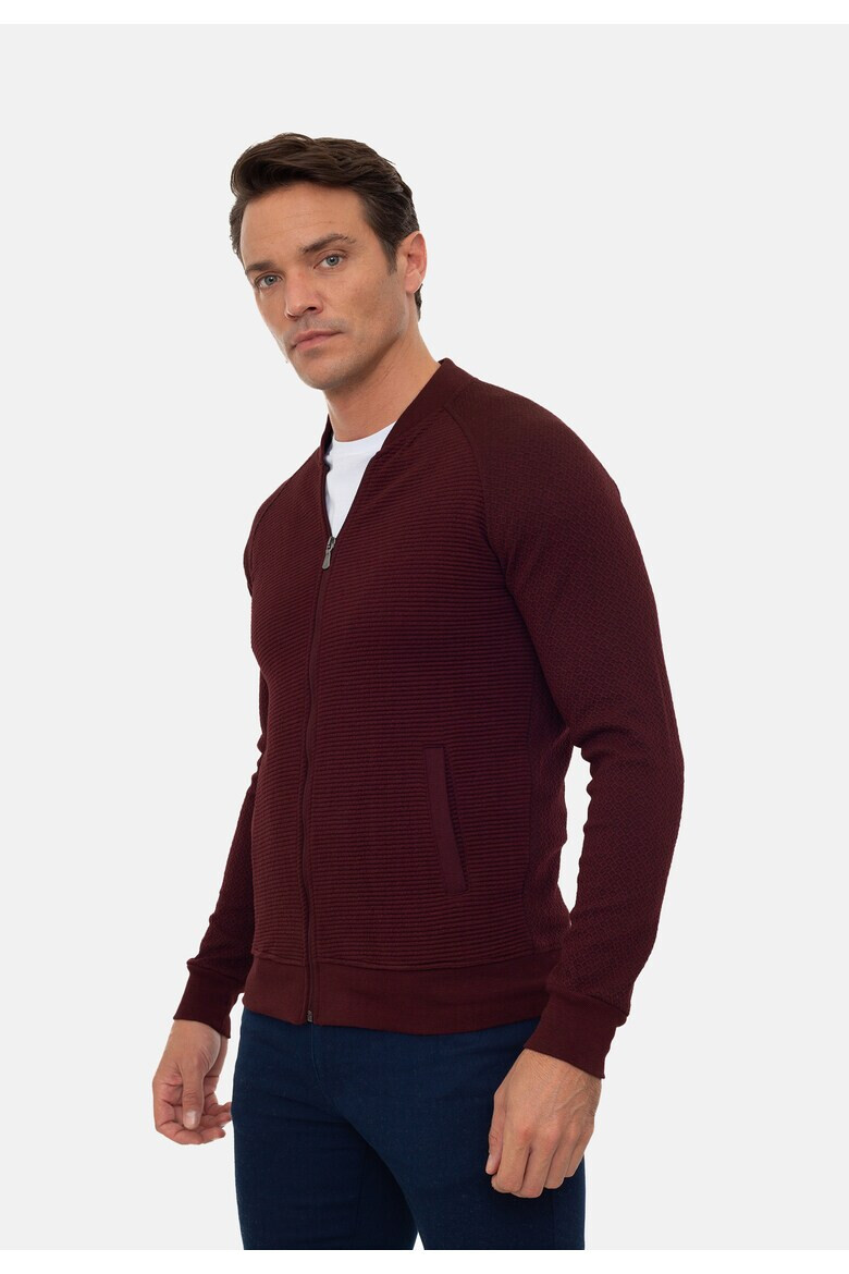 Sir Raymond Tailor Cardigan striat cu fermoar - Pled.ro