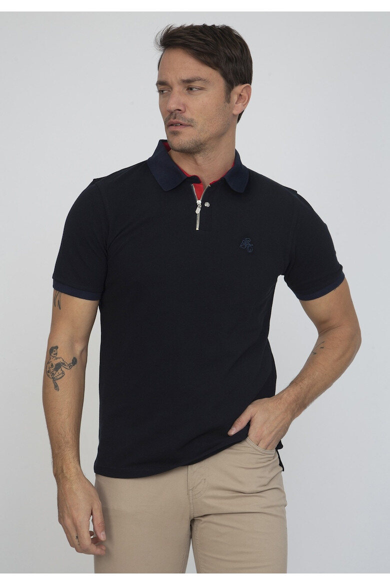 Sir Raymond Tailor Tricou polo cu fermoar scurt - Pled.ro