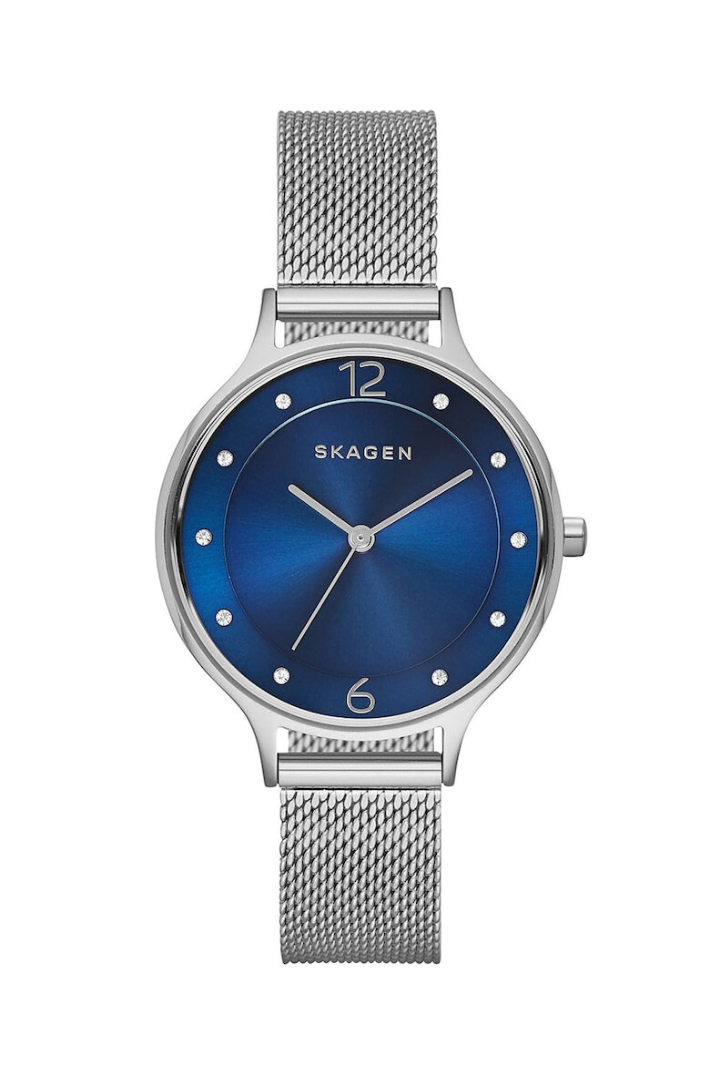 Skagen Ceas argintiu cu bleumarin - Pled.ro