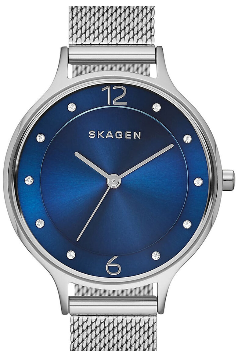 Skagen Ceas argintiu cu bleumarin - Pled.ro