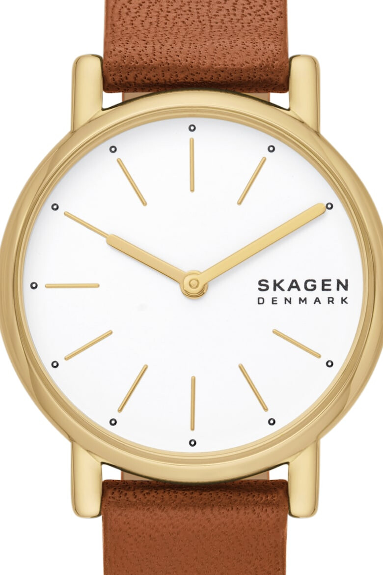 Skagen Ceas cu o curea de piele si logo pe cadran - Pled.ro