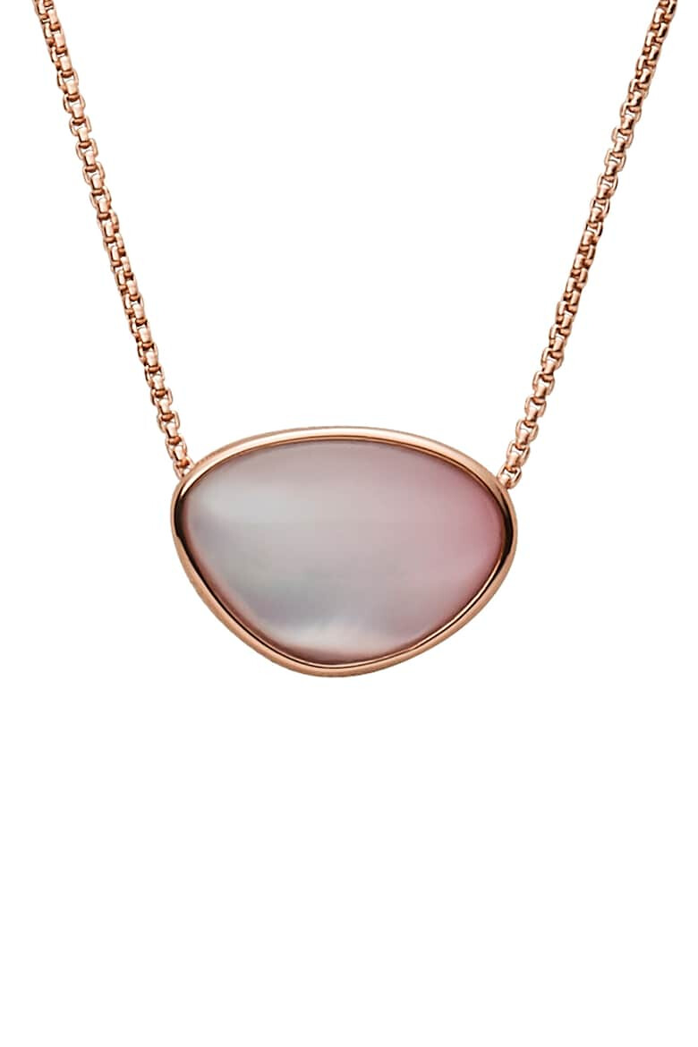 Skagen Colier de otel inoxidabil cu pandantiv Mother of Pearl auriu rose - Pled.ro