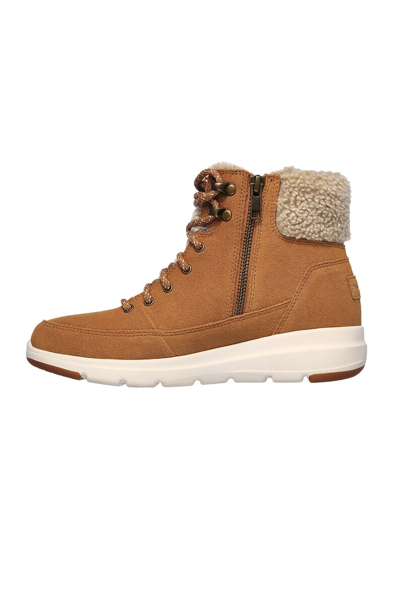 Skechers Ghete de piele intoarsa cu garnitura de blana shearling sintetica Glacial Ultra - Pled.ro