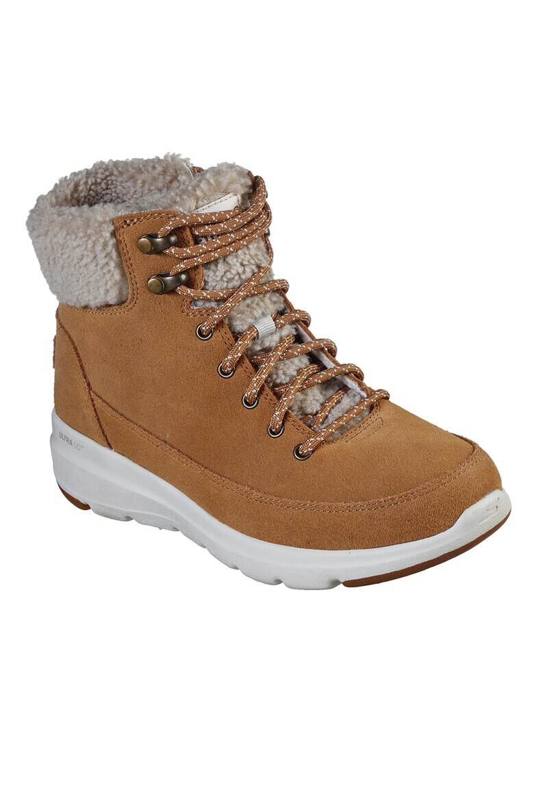 Skechers Ghete de piele intoarsa cu garnitura de blana shearling sintetica Glacial Ultra - Pled.ro