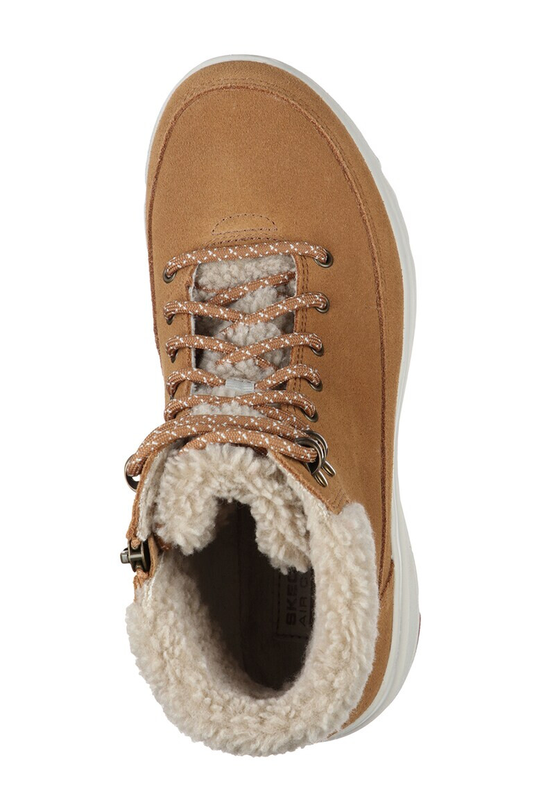 Skechers Ghete de piele intoarsa cu garnitura de blana shearling sintetica Glacial Ultra - Pled.ro