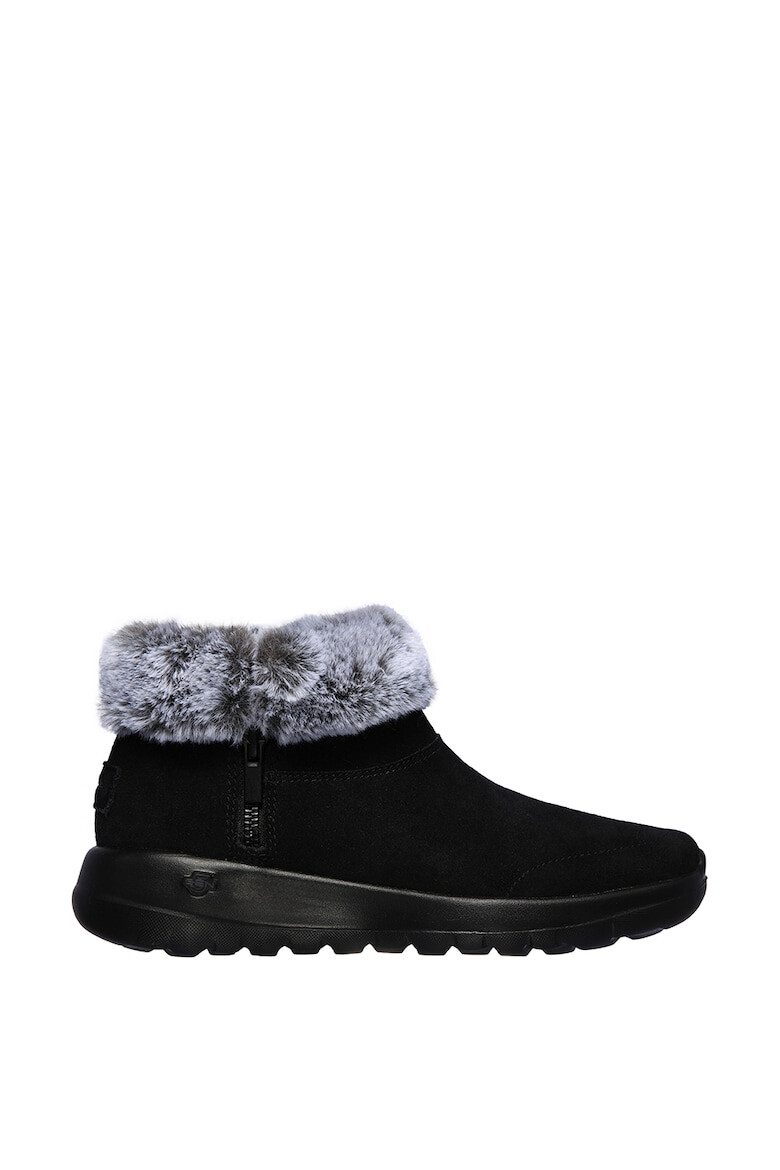 Skechers Ghete de piele intoarsa cu garnitura de blana sintetica On The Go Joy - Pled.ro