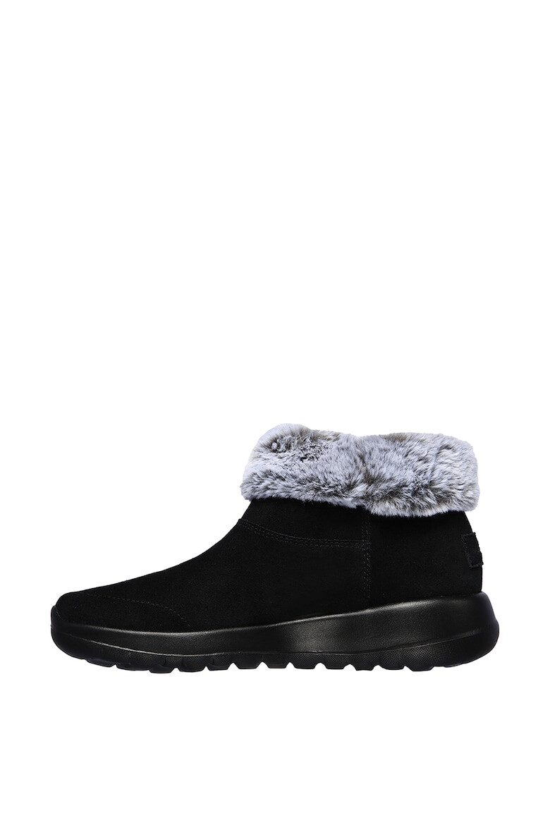 Skechers Ghete de piele intoarsa cu garnitura de blana sintetica On The Go Joy - Pled.ro