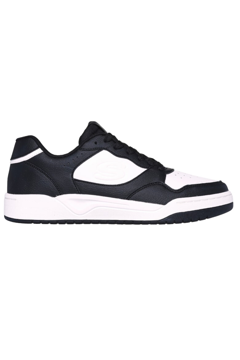 Skechers Pantofi sport barbati KOOPA VOLLEY LOW VARSITY 183240-BKW negru piele naturala - Pled.ro