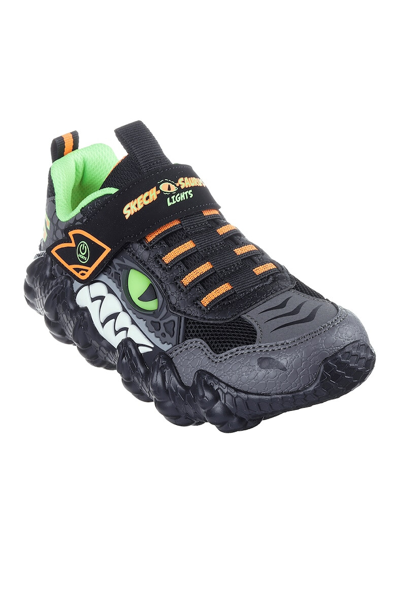 Skechers Pantofi sport cu velcro si model cu dinozaur Saurus - Pled.ro