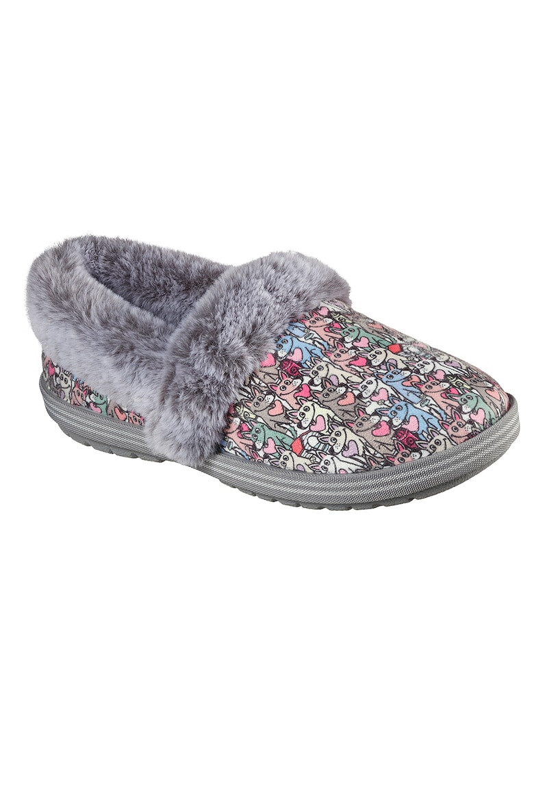 Skechers Papuci de casa cu garnituri de blana sintetica Too Cozy - Paws Forever - Pled.ro