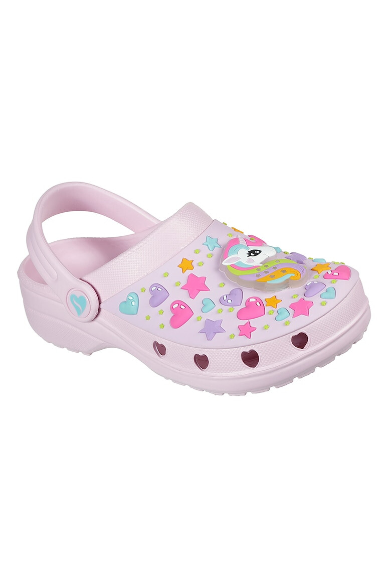 Skechers Saboti slingback cu aplicatii grafice Heart Charmer-Unicorn - Pled.ro