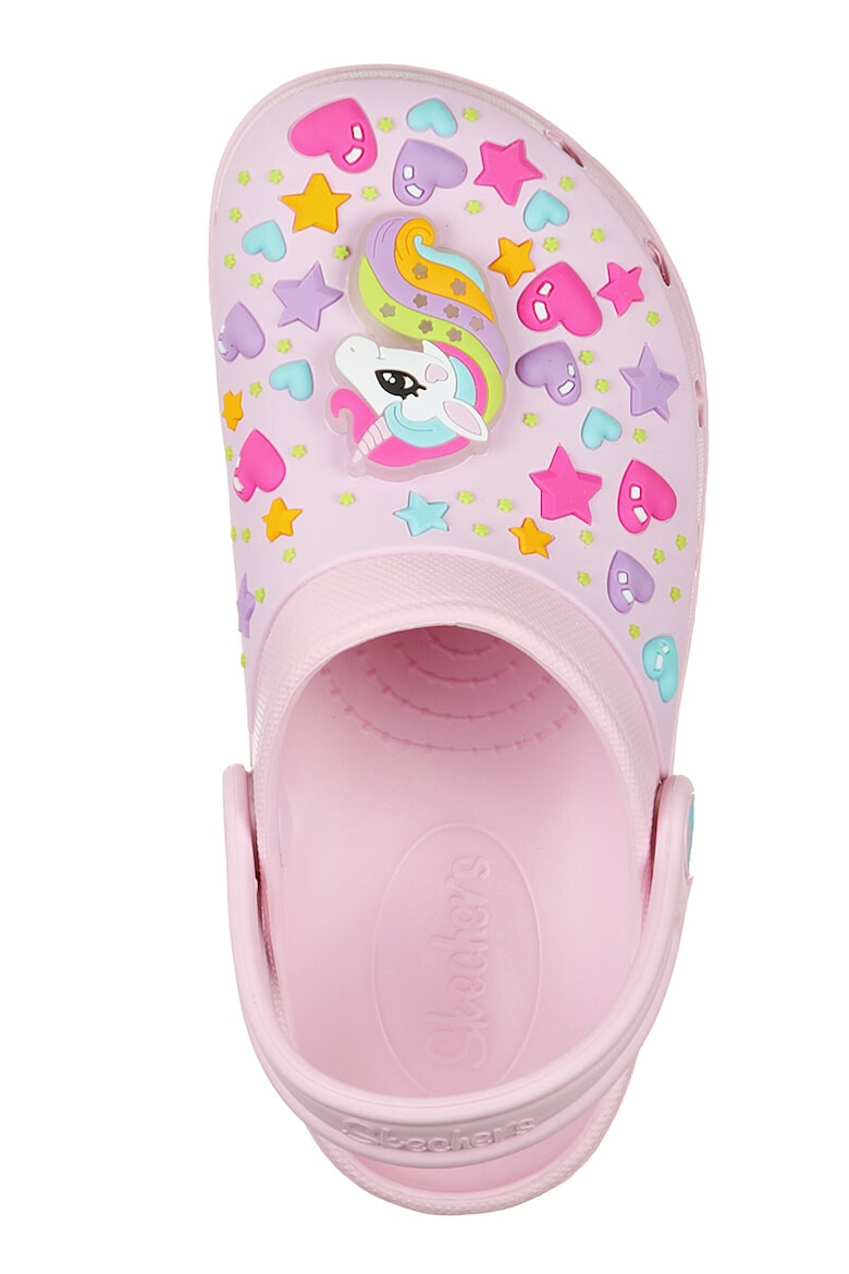 Skechers Saboti slingback cu aplicatii grafice Heart Charmer-Unicorn - Pled.ro