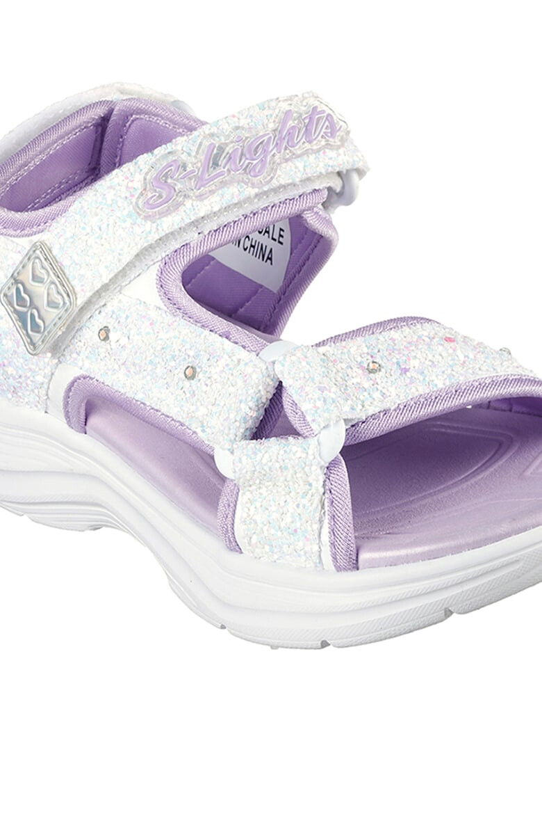 Skechers Sandale cu velcro si aspect stralucitor S-Lights - Pled.ro