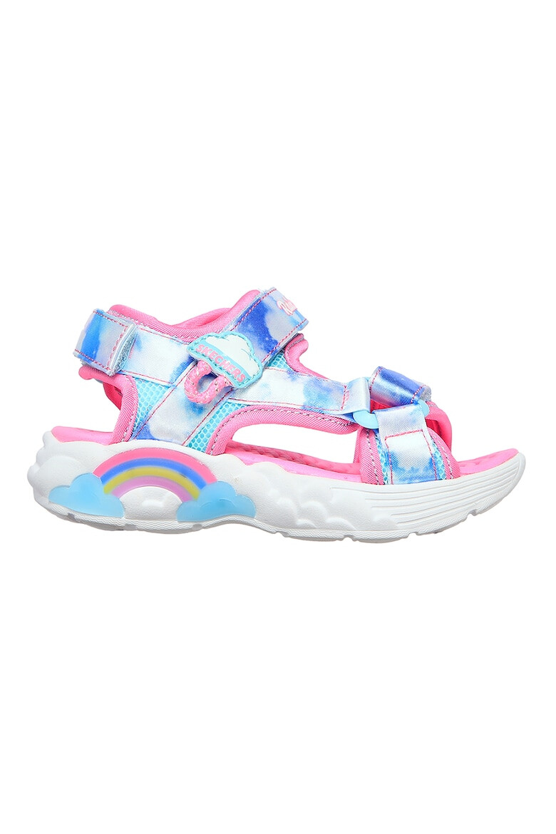 Skechers Sandale cu velcro si imprimeu cu nori Rainbow Racer - Pled.ro