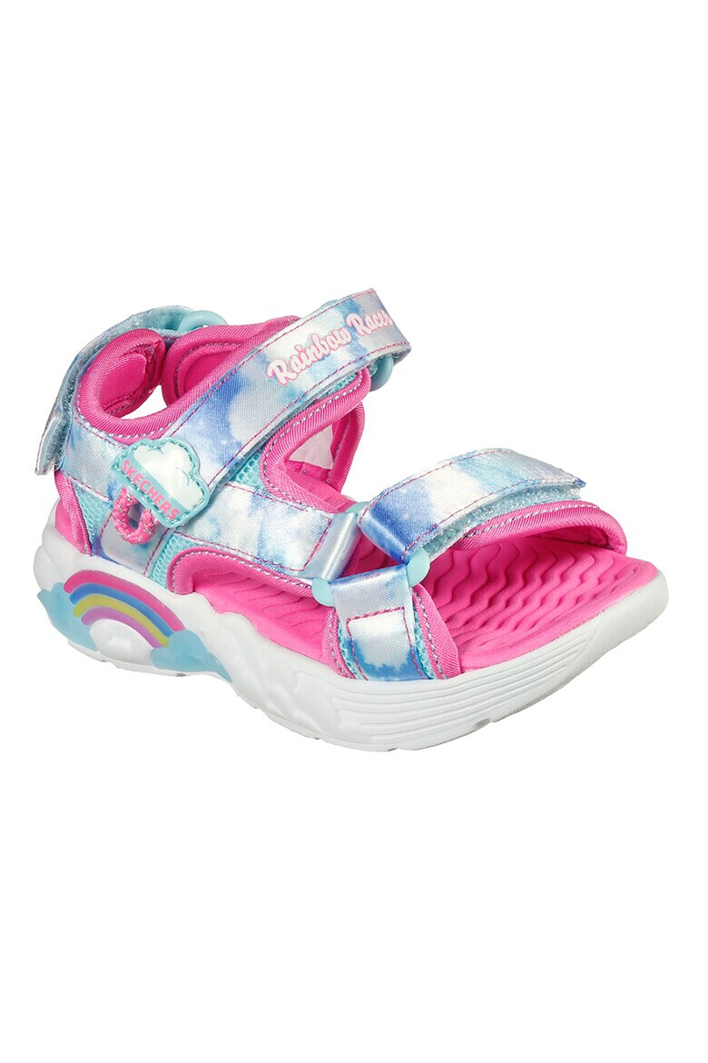 Skechers Sandale cu velcro si imprimeu cu nori Rainbow Racer - Pled.ro