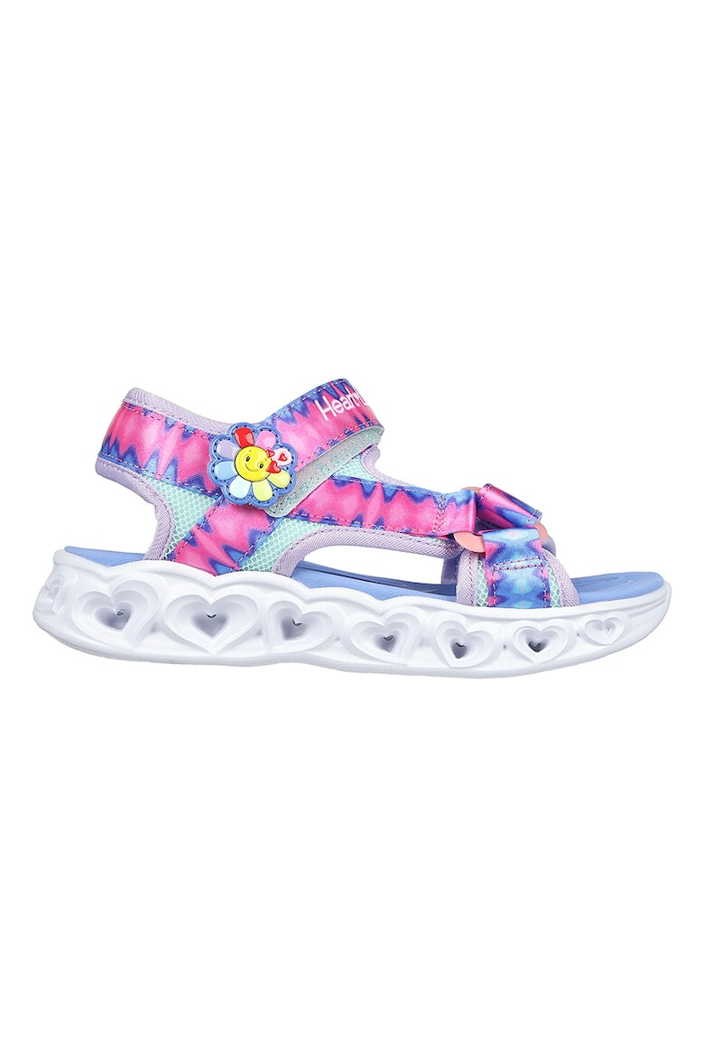 Skechers Sandale cu velcro si LED-uri pe talpa Heart Lights - Pled.ro