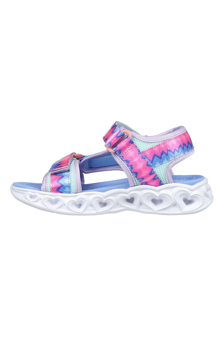 Skechers Sandale cu velcro si LED-uri pe talpa Heart Lights - Pled.ro