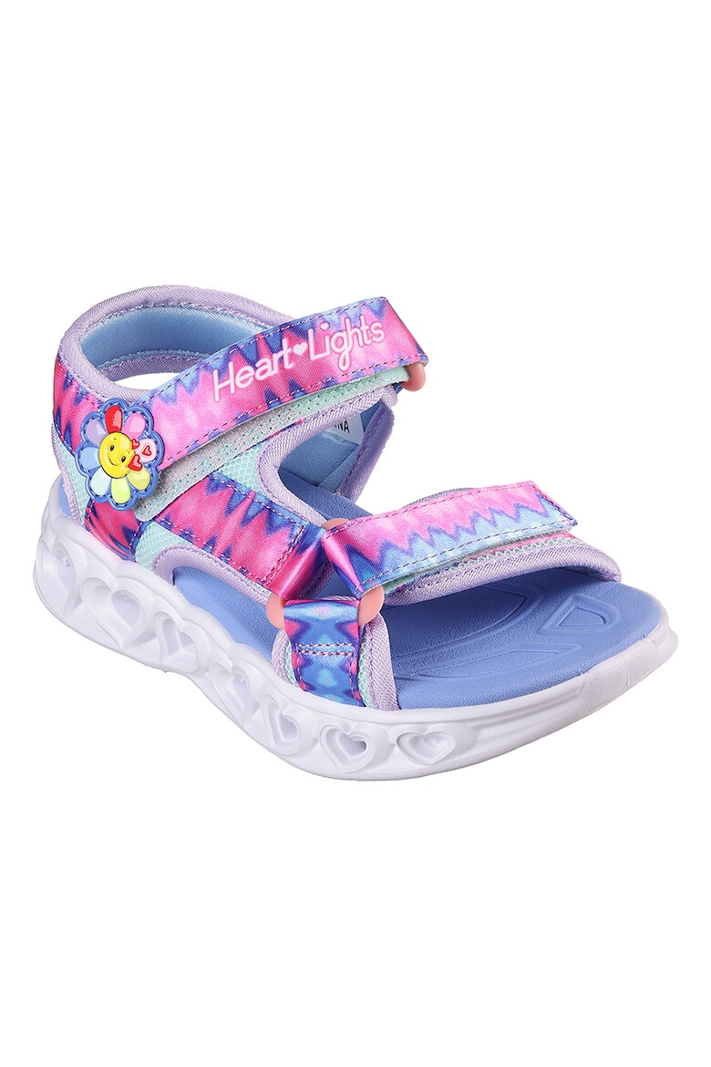 Skechers Sandale cu velcro si LED-uri pe talpa Heart Lights - Pled.ro