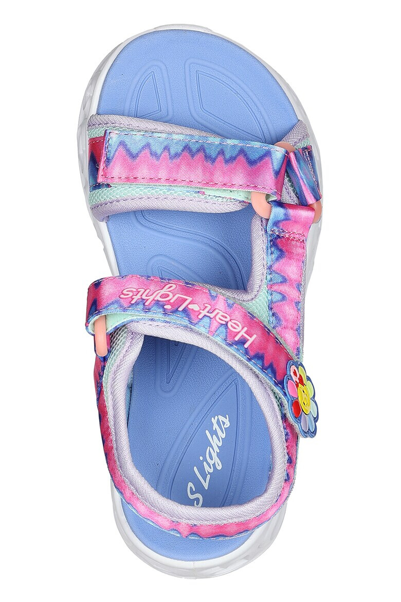 Skechers Sandale cu velcro si LED-uri pe talpa Heart Lights - Pled.ro