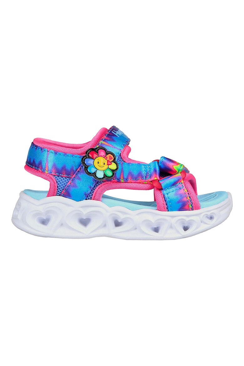 Skechers Sandale cu velcro si LED-uri pe talpa Heart Lights - Pled.ro