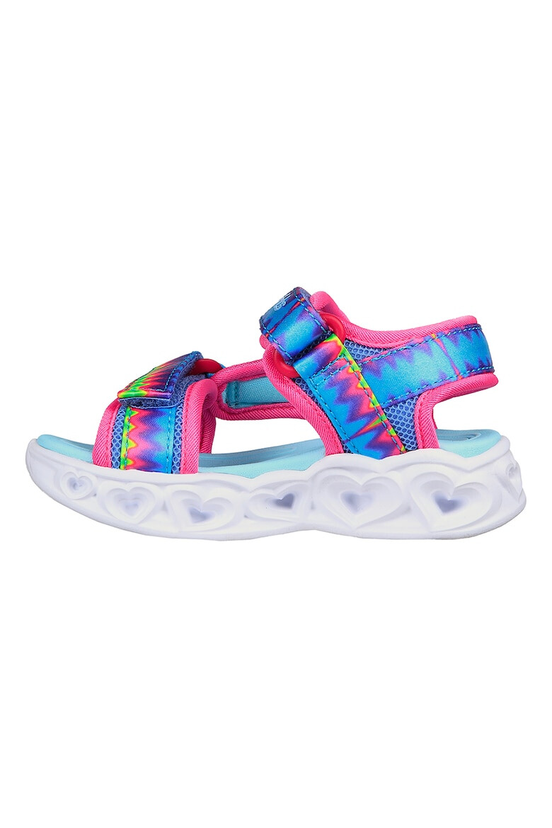 Skechers Sandale cu velcro si LED-uri pe talpa Heart Lights - Pled.ro