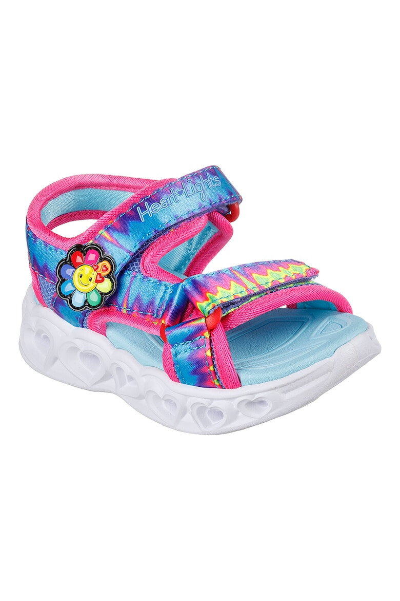 Skechers Sandale cu velcro si LED-uri pe talpa Heart Lights - Pled.ro