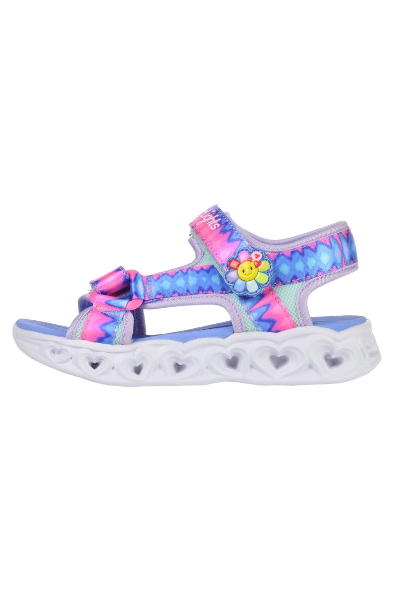 Skechers Sandale cu velcro si LED-uri pe talpa Heart Lights - Pled.ro