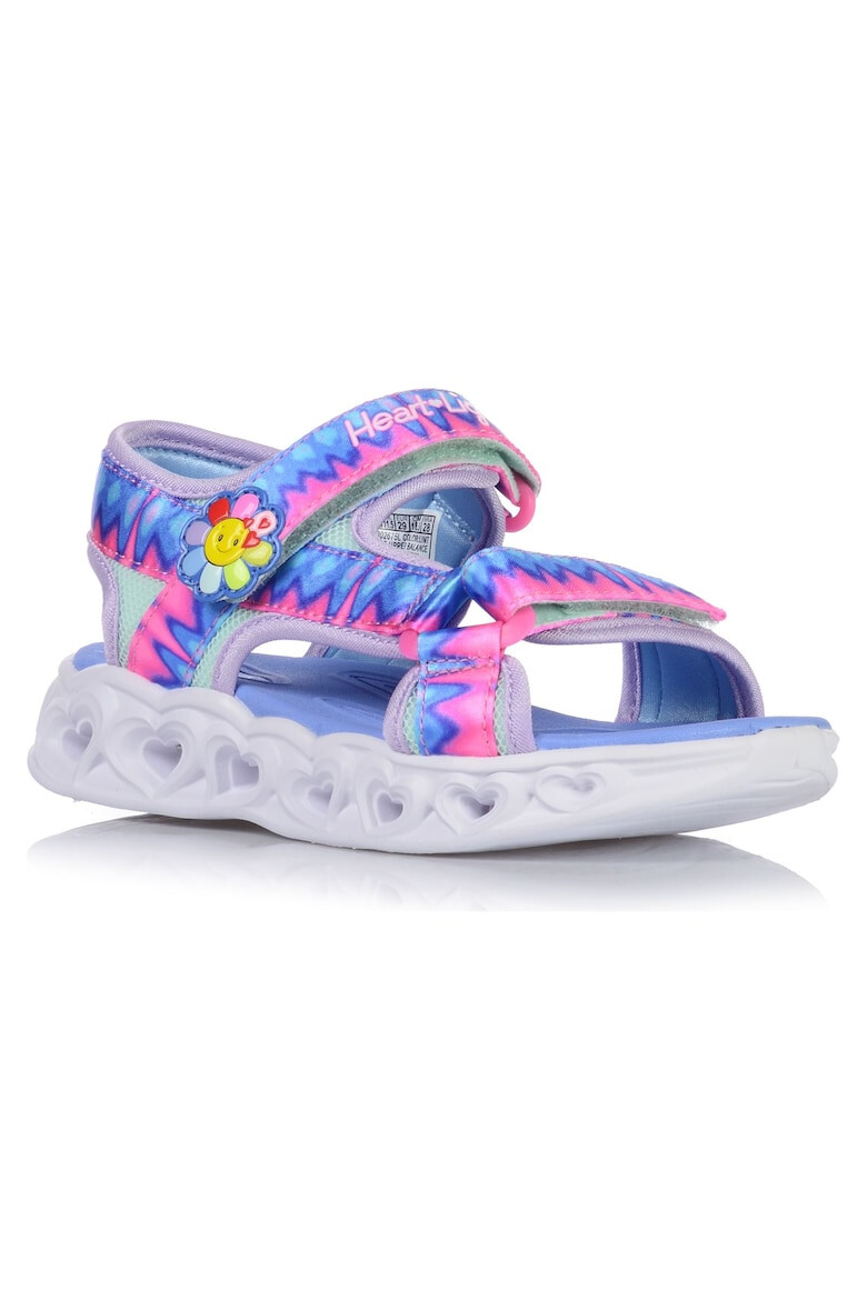 Skechers Sandale cu velcro si LED-uri pe talpa Heart Lights - Pled.ro