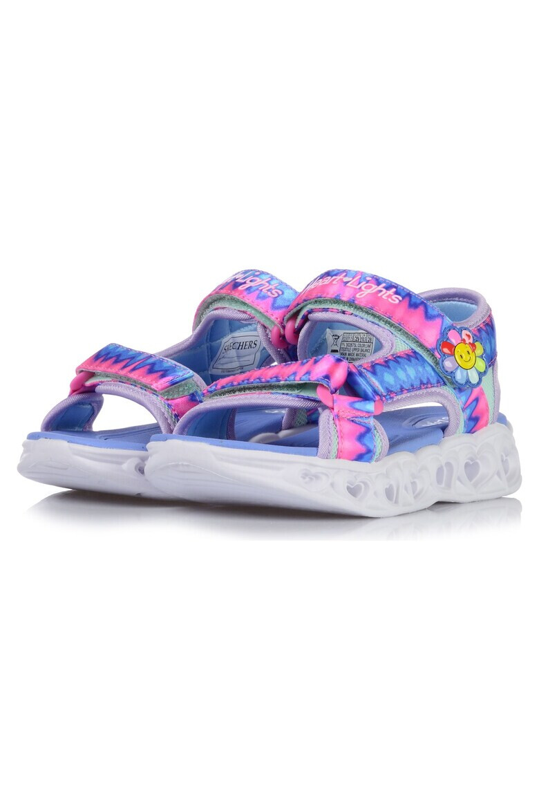 Skechers Sandale cu velcro si LED-uri pe talpa Heart Lights - Pled.ro